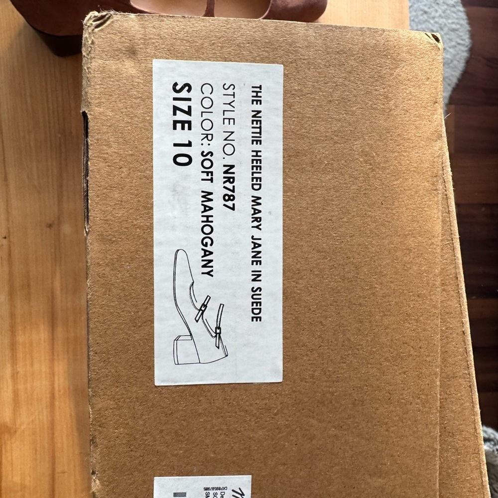 The Netie Heeled Mary Jane in Suede - Soft Mahogany- Brand New in Box